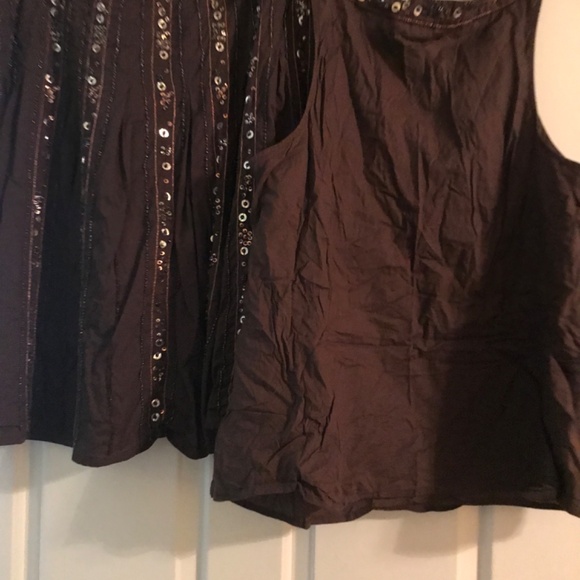 Brown Embellished Sequin Skirt and Tanktop Set - Picture 5 of 5